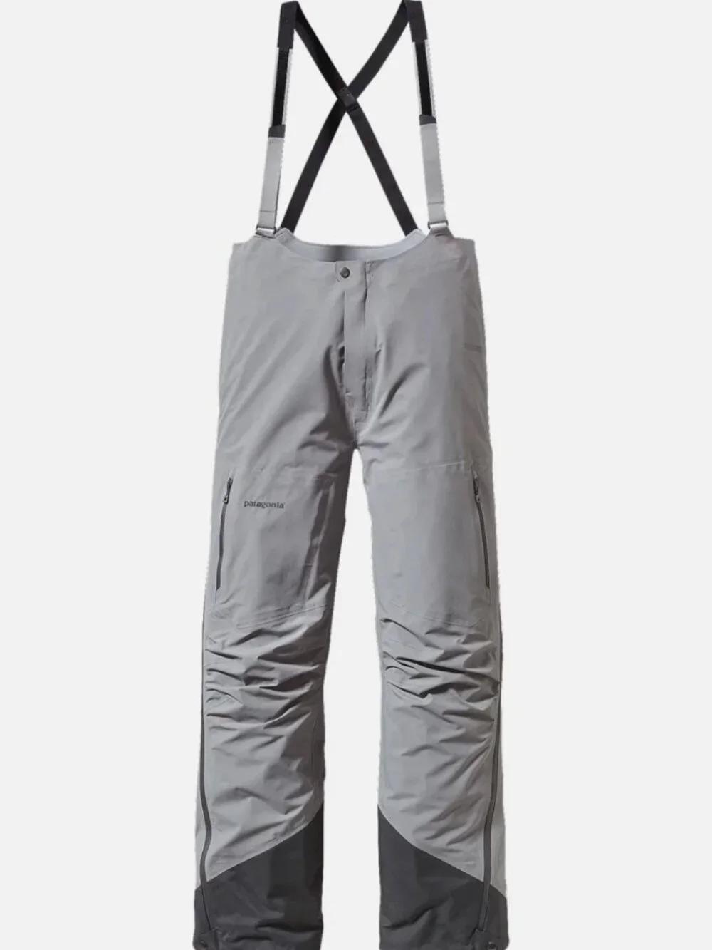 Patagonia Super Alpine Snow Bib Pants Men M Gore Tex Gray Waterproof Side-Zip